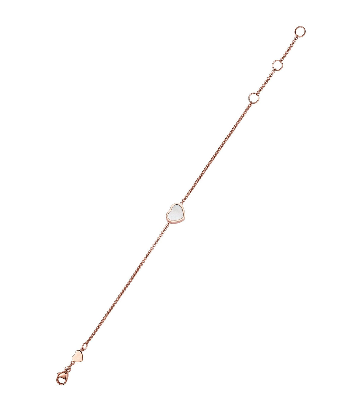 CHOPARD HAPPY HEART WHITE MOP PINK GOLD BRACELET DIAMOND