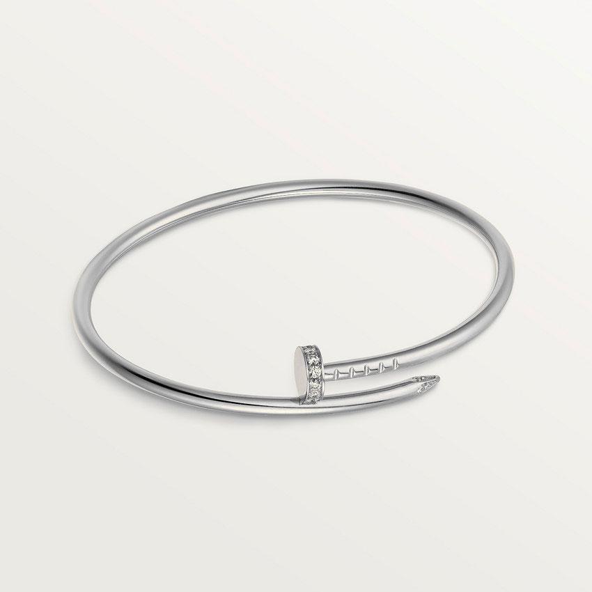 CARTIER JUSTE BRACELET 2.5MM SILVER DIAMOND