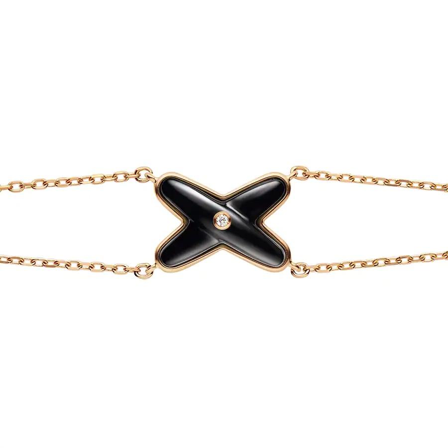CHAUMET JEUX BRACELET ONYX PINK GOLD 1 DIAMOND